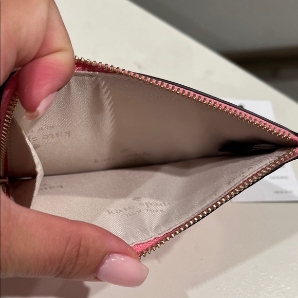 Kate Spade Medium L Zip Chain Wallet Blossom Pink - Picture 3 of 9